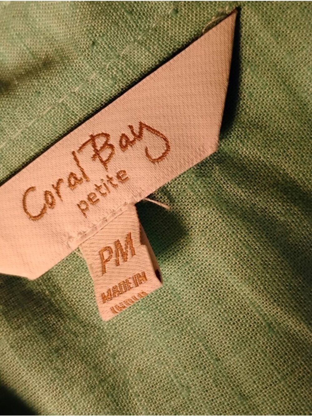 Coral Bay Linen Blend Blouse Luxury Minimalist Beach Sleeveless PM Sea Glass - Picture 2 of 6